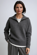 Zip-up turtleneck & Knitted