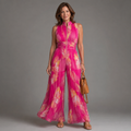 Sofia | Floral Pleated Wide-Leg Jumpsuit