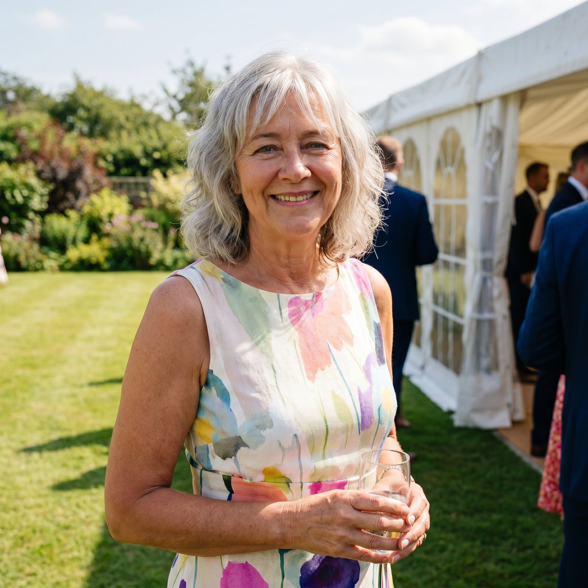 Maggie in the Carmina at the summer wedding