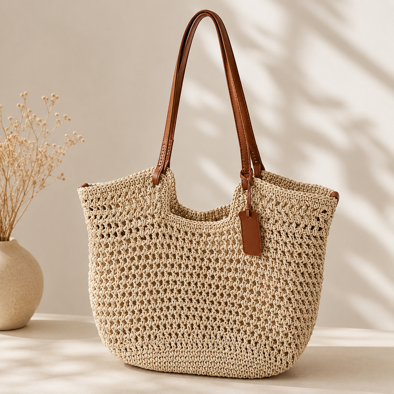 The Clare handwoven crochet tote bag